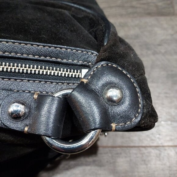 Juicy Couture Bag Y2K Velvet Black 2002 CA16396 (Royal Juicy) Baguette Embrodry - Picture 4 of 14